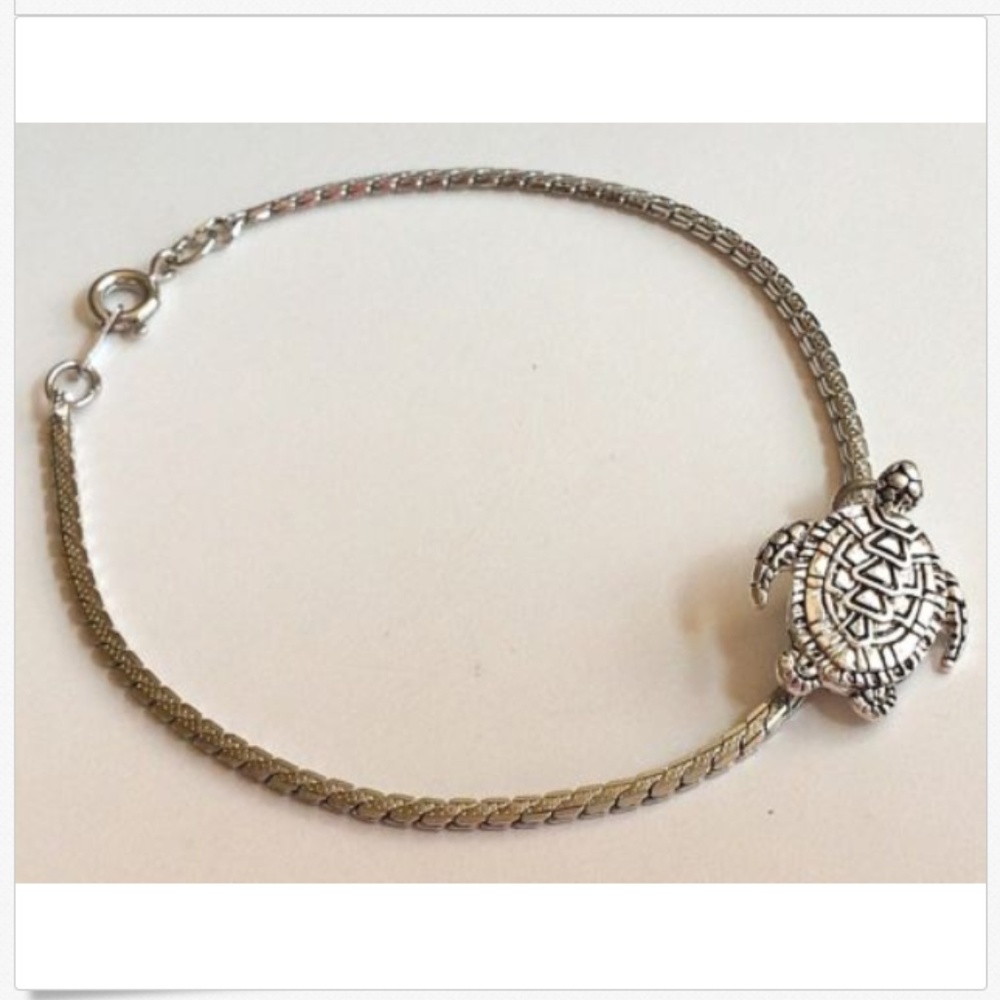 Silver Sea Turtle Charm Bracelet Beach Life Island - Picture 4 of 8